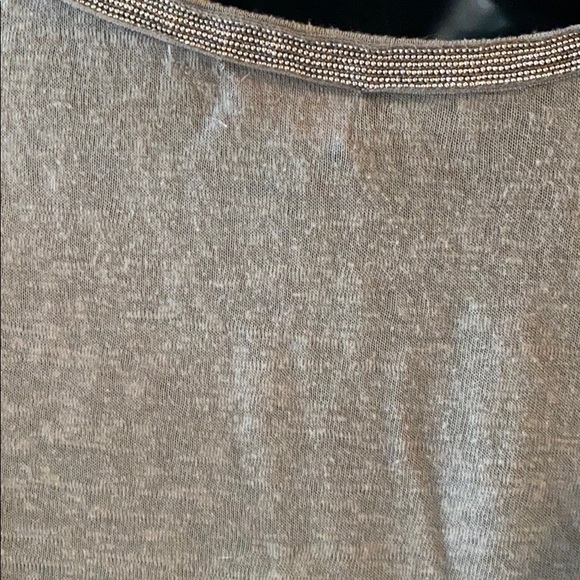 Crosby Heather Brown Sweater w/Sparkle Neckline. - Picture 3 of 5